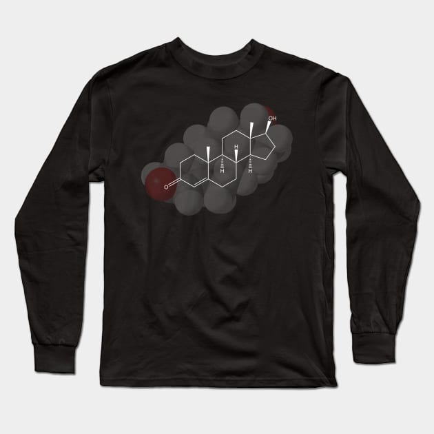 Testosterone Molecule Chemistry Long Sleeve T-Shirt by ChemECool